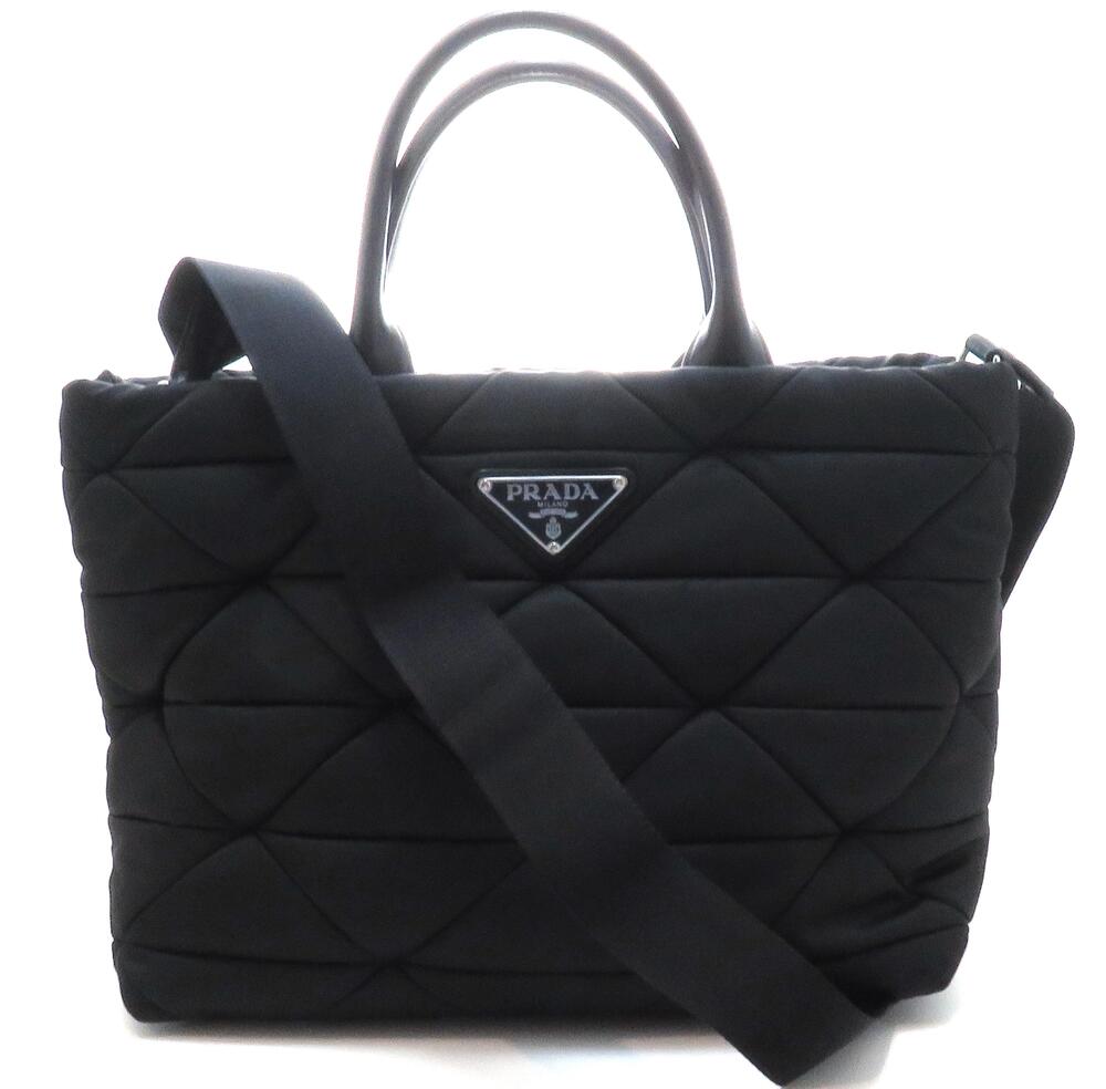 Prada Padded Tote Bag Black Lambskin